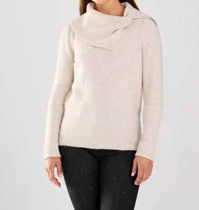 Fdj Bow Neck Sweater In Oatmeal In White
