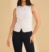 Fdj Button Front Vest In White In White