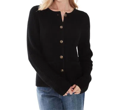 Fdj Cable Knit Cardigan In Black