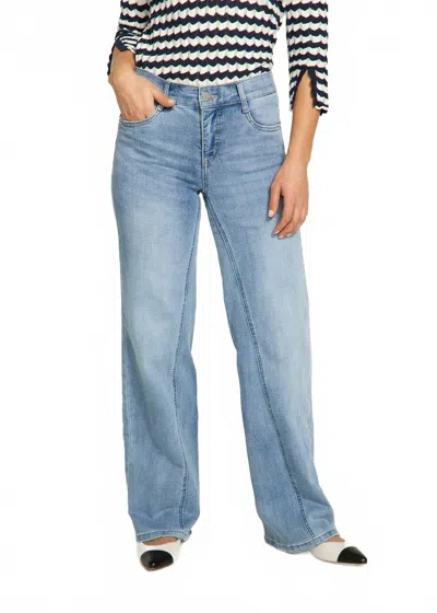 Fdj Christina Mide Rise Wide Leg Jean In Light Blue Wash