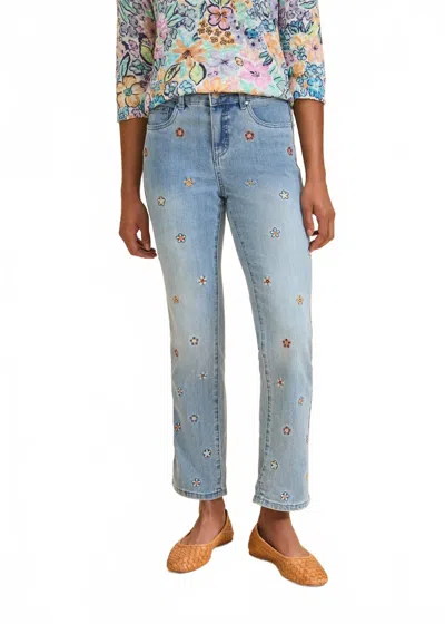 Fdj Christina Straight Ankle Denim Jeans In Medium Blue