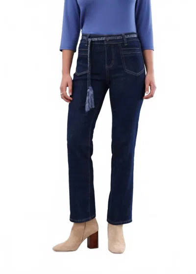 Fdj Christina Straight Ankle Front Pocket Jean In Dark Wash In Blue