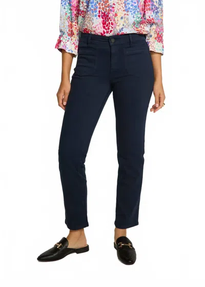 Fdj Christina Straight Leg Denim Pants In Navy In Blue