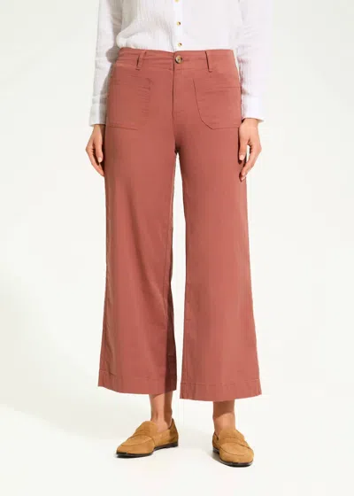 Fdj Christina Wide Ankle Denim Pant In Bronzer In Brown