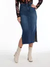 Fdj Column Midi Skirt In Blue In Blue