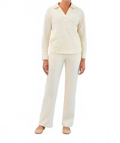 Fdj Cord Popover With Collar Top In Cream In White