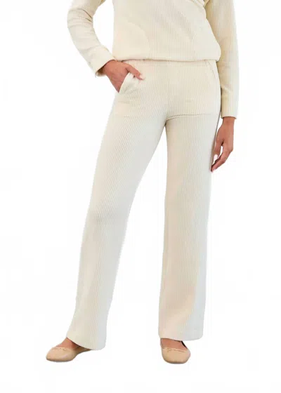 Fdj Cord Pull On Pant In Cream In White