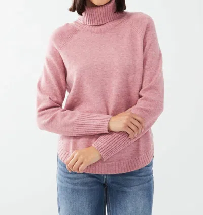 Fdj Cowl Neck Long Sleeve Sweater In Peony In Pink