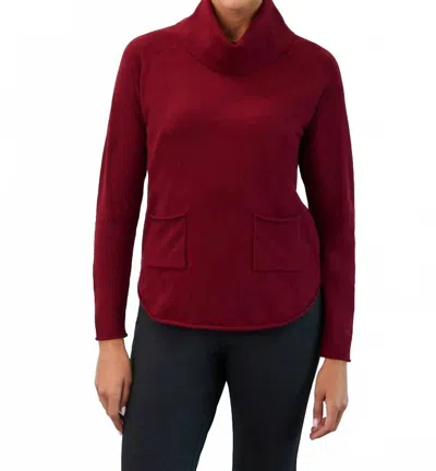 Fdj Cowl Neck Sweater - Plus In Scarlet In Red