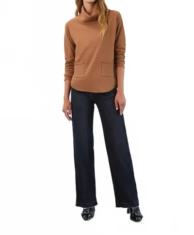 Fdj Cowl Neck Sweater In Bronze In Brown