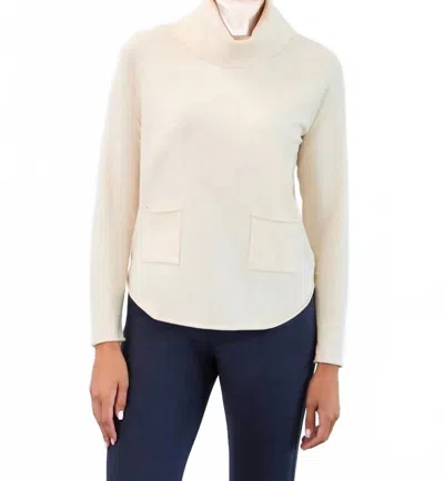 Fdj Cowl Neck Sweater In Creme In White