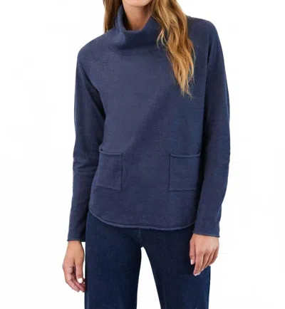 Fdj Cowl Neck Sweater In Deep Indigo In Blue
