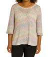 Fdj Crocket Stripe Open Stitch Blouse In Multi In Multi