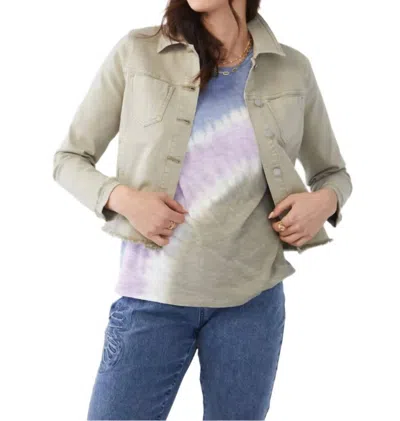 Fdj Cropped Shirt Jacket In Grey In Green