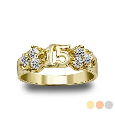 Pre-owned Fdj Cute 15 Anos Quinceanera Ring In Gold ( Available In Yellow/rose/white Gold) In Yellow Gold