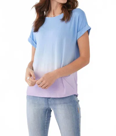 Fdj Dip Dyed Boat Neck Top In Blue/purple