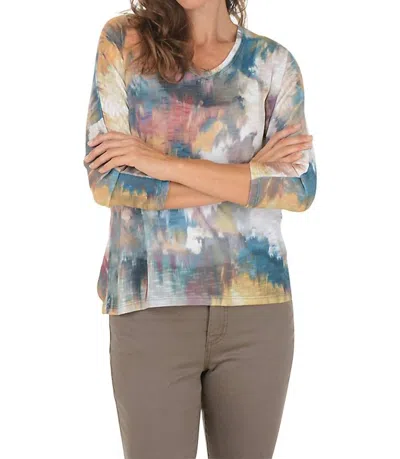 Fdj Dolman V-neck Top In Fall Bouquet In Multi