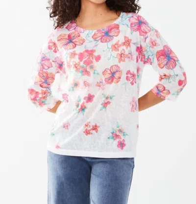 Fdj Drop Shoulder Blouse In Tropical In Multi