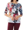 Fdj Drop Shoulder Three Quarter Sleeve Top In Multi In Multi