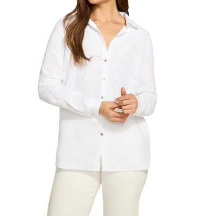 Fdj Long Sleeve Eyelet Tunic In Ivory In White