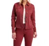 Fdj Flare Crop Shacket In Rust Red In Multi