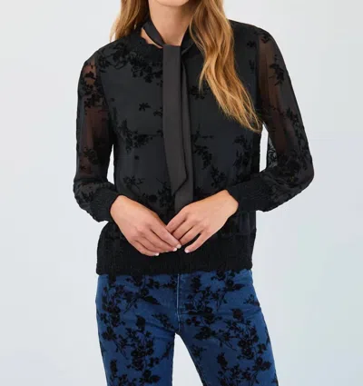 Fdj Flocked Mesh Sweatshirt - Plus In Black In Animal Print
