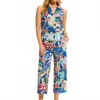 Fdj Eyelet Sleeveless Collared Shirt In Pop Camo In Multi