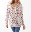 Fdj Colorful Grasses Roll-up Sleeves Top In Multi In Multi