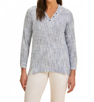 Fdj Fringed Popover Tunic In Indigo In Multi