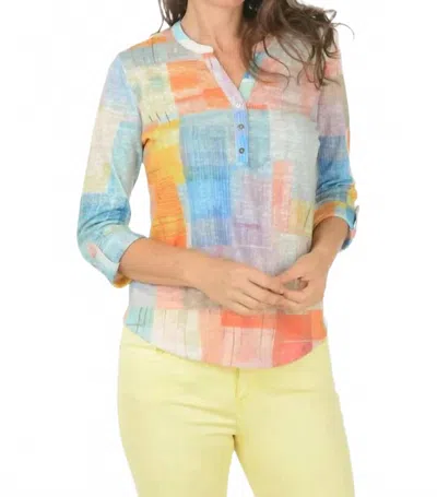 Fdj Geo Henley Top In Summer In Multi