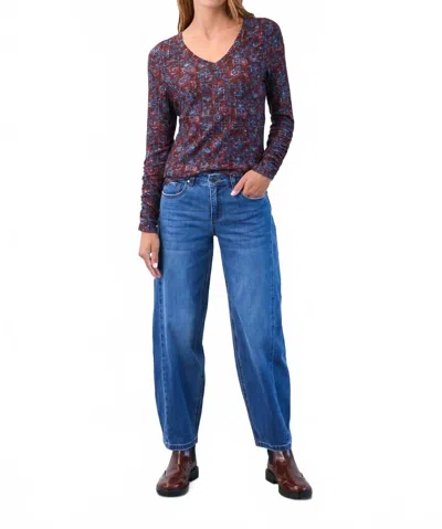 Fdj Gigi Girlfriend Barrel Denim Jeans In Medium Wash Blue