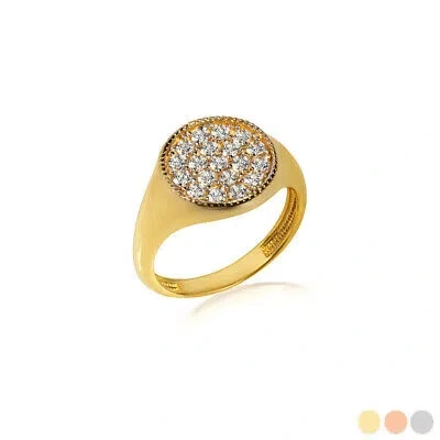 Pre-owned Fdj Gold Cz Circle Statement Ring (available In Yellow/rose/white Gold) In Yellow Gold