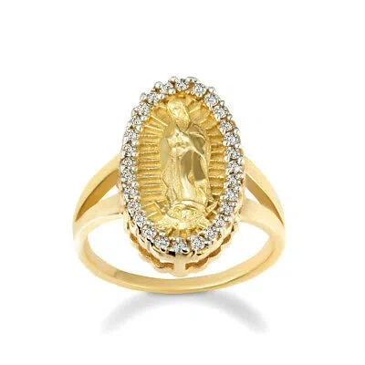 Pre-owned Fdj Gold Cz Guadalupe Illuminated Oval Ring (available In Yellow Gold/white Gold)