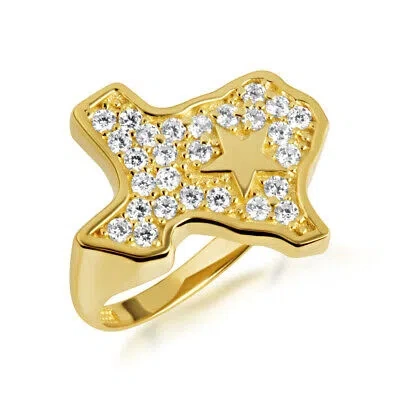 Pre-owned Fdj Gold Texas Lone Star State Map Ring (available In Yellow/rose/white Gold) In Yellow Gold