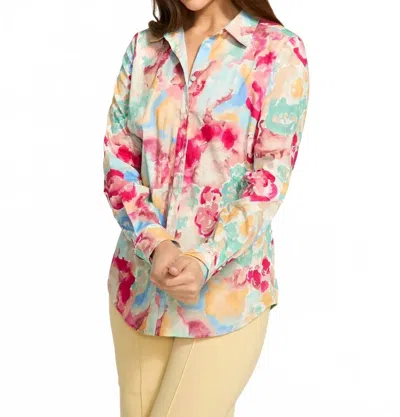 Fdj Gracie Grand Floral Printed Classic Shirt In Multicolor