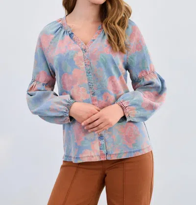 Fdj Hill Button Down Shirt In Primrose In Multi