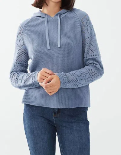 Fdj Ivy Crochet Sleeve Sweater In Indigo In Blue