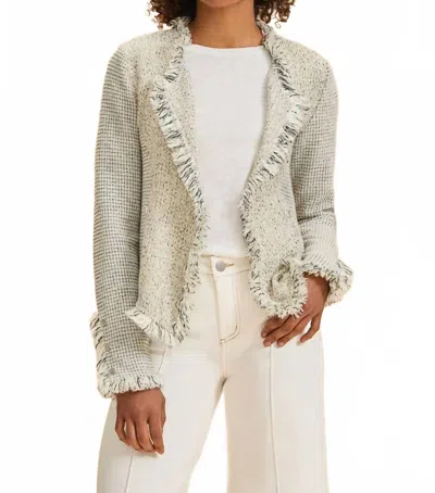 Fdj Knit Tweed Jacket In Sand In Multi