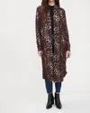 Fdj Long Cardigan In Animal Print In Black