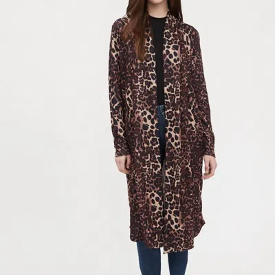 Fdj Long Cardigan In Animal Print In Black