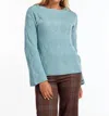 Fdj Long Sleeve Boat Neck Sweater In Aqua In Blue