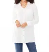 Fdj Long Sleeve Cotton Gauze Tunic In White In White