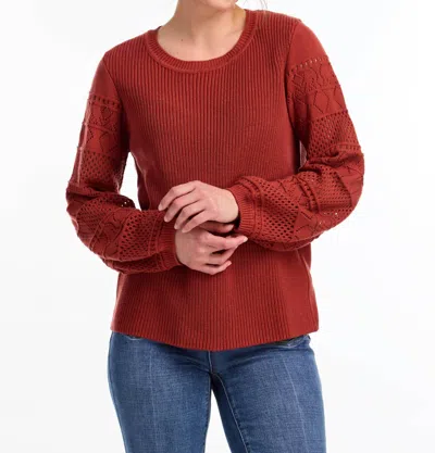 Fdj Long Sleeve Crewneck Sweater In Rust In Burgundy