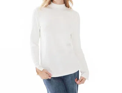 Fdj Long Sleeve Mock Neck In Off White