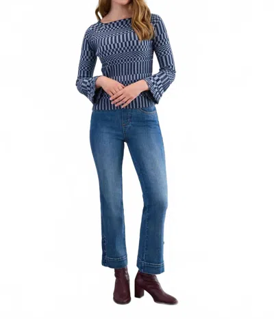 Fdj Long Sleeve Rib Sweater In Indigo In Blue