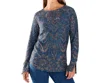 Fdj Long-sleeve Rib Top In Teal Spiro