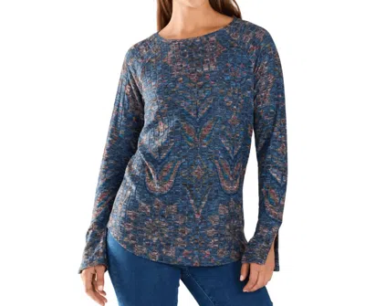 Fdj Long-sleeve Rib Top In Teal Spiro