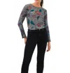 Fdj Long-sleeve Ribbed Top In Multi Bloomsbury In Multi