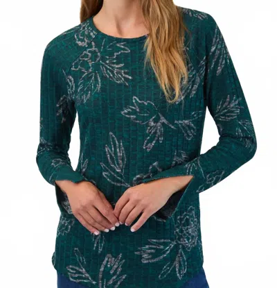 Fdj Long-sleeve Ribbed Top In Spruce Bloomsburry In Green