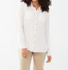 Fdj Long Sleeve Roll Tab Shirt In White In White